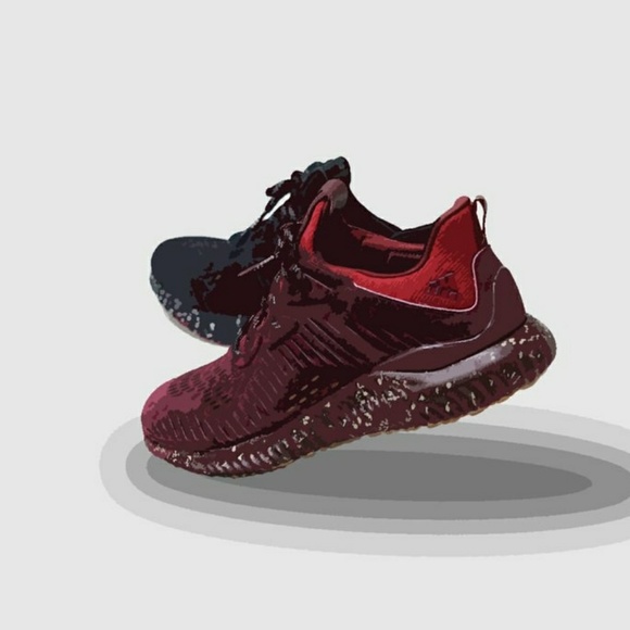 Mens Adidas Alphabounce Maroon Suede (11) - Picture 7 of 8